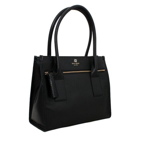 Euc Kate Spade Southport Ave Black Leather Tote Bag - Picture 1 of 14